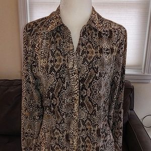 Dana Buchman animal print shirt size S